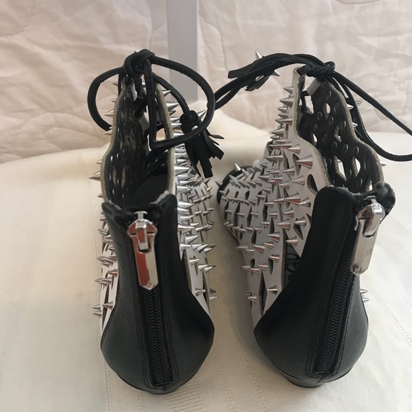 Sam Edelman NWT spike open toe leather flat wedge booties - Picture 4 of 5